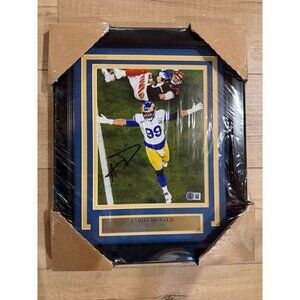 Aaron Donald signed autographed SBLVI Sack 8x10 Photo Framed Beckett Witness